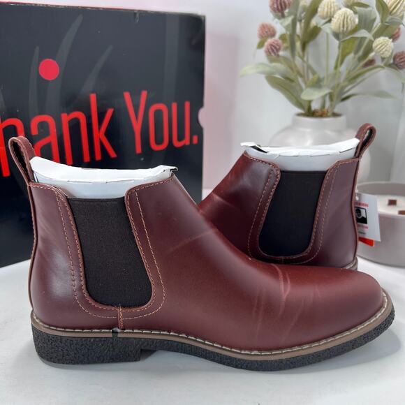 Deer Stags Zane Leather Pull On Boot Redwood/Dark Brown Boy's US 5M - Picture 4 of 7